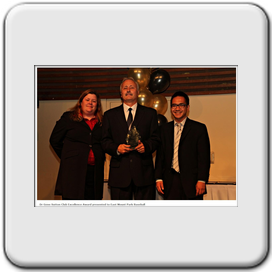 Mike Trafford accepting The Dr. Gene Sutton Award